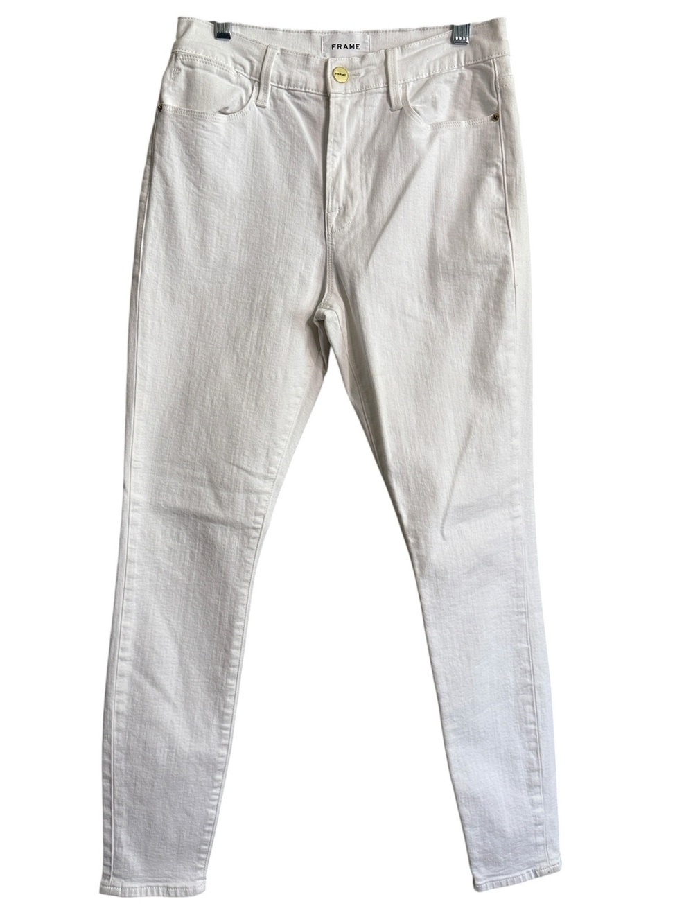 FRAME Le High Skinny Denim Jeans in White - Picture 3 of 8